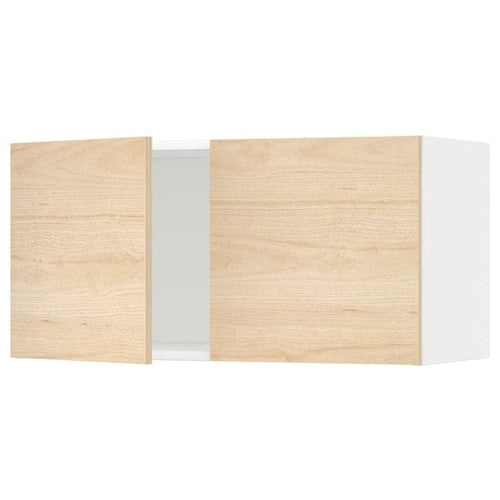 METOD - Wall cabinet with 2 doors, white/Askersund light ash effect, 80x40 cm
