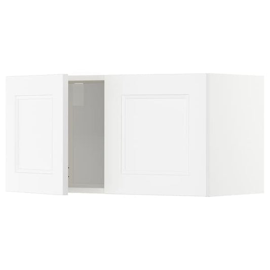 Ikea METOD - Wall cabinet with 2 doors, white/Axstad matt white, 80x40 cm