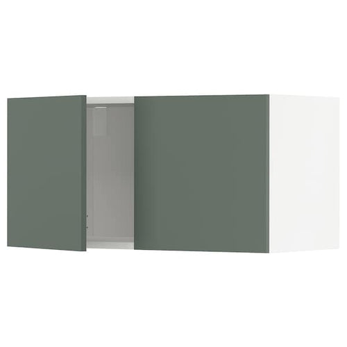 METOD - Wall cabinet with 2 doors, white/Bodarp grey-green, 80x40 cm