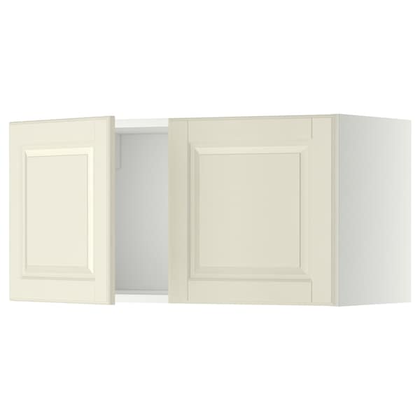 METOD - Wall cabinet with 2 doors, white/Bodbyn off-white, 80x40 cm - best price from Maltashopper.com 09467292