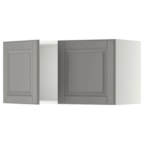 METOD - Wall cabinet with 2 doors, white/Bodbyn grey, 80x40 cm - best price from Maltashopper.com 59457945