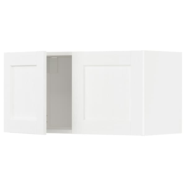 Ikea METOD - Wall cabinet with 2 doors, white Enköping/white wood effect, 80x40 cm