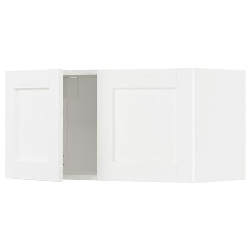 METOD - Wall cabinet with 2 doors, white Enköping/white wood effect, 80x40 cm