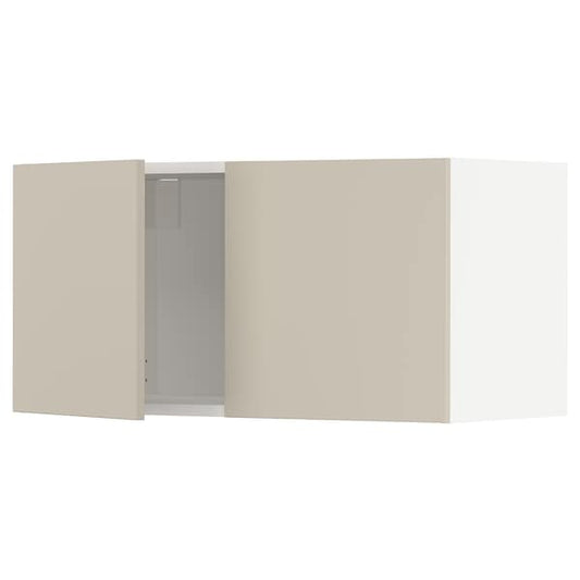 METOD - Wall cabinet with 2 doors, white/Havstorp beige, 80x40 cm - best price from Maltashopper.com 19463203