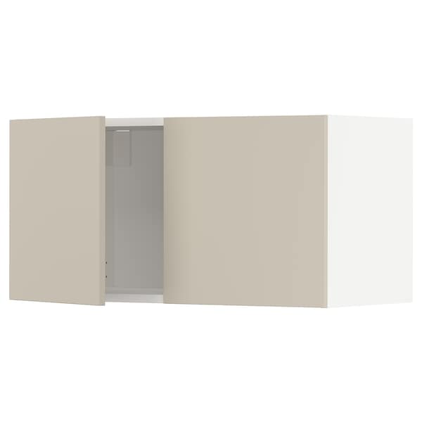 METOD - METOD Wall cabinet with 2 doors, white/Havstorp beige, 80x40 cm
