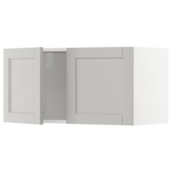 Ikea METOD - Wall cabinet with 2 doors, white/Lerhyttan light grey, 80x40 cm