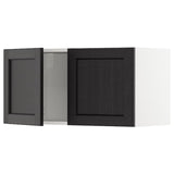 METOD wall cabinet with 2 doors, white/Lerhyttan black stained, 80x40 cm