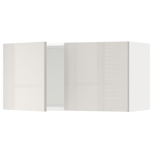 Ikea METOD - Wall cabinet with 2 doors, white/Ringhult light grey, 80x40 cm