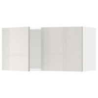 METOD wall cabinet with 2 doors, white/Ringhult light grey, 80x40 cm