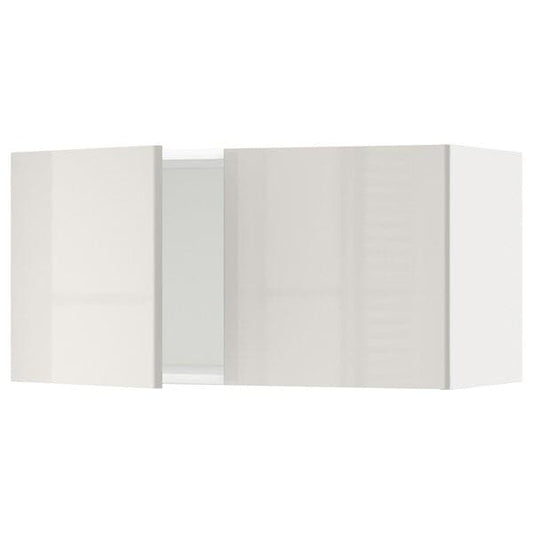 Ikea METOD - Wall cabinet with 2 doors, white/Ringhult light grey, 80x40 cm