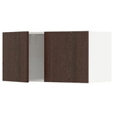 METOD wall cabinet with 2 doors, white/Sinarp brown, 80x40 cm