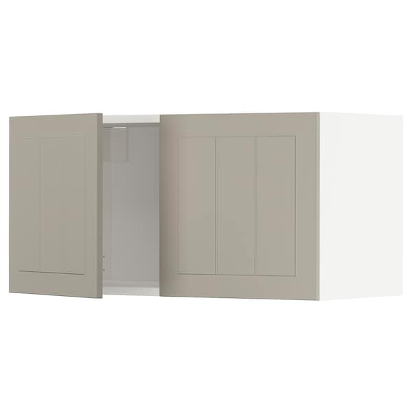METOD - Wall cabinet with 2 doors, white/Stensund beige, 80x40 cm - best price from Maltashopper.com 69460787