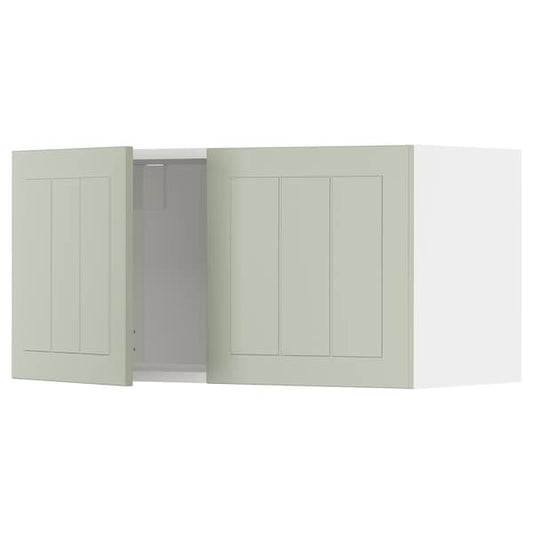 METOD - Wall cabinet with 2 doors, white/Stensund light green, 80x40 cm - best price from Maltashopper.com 19486252