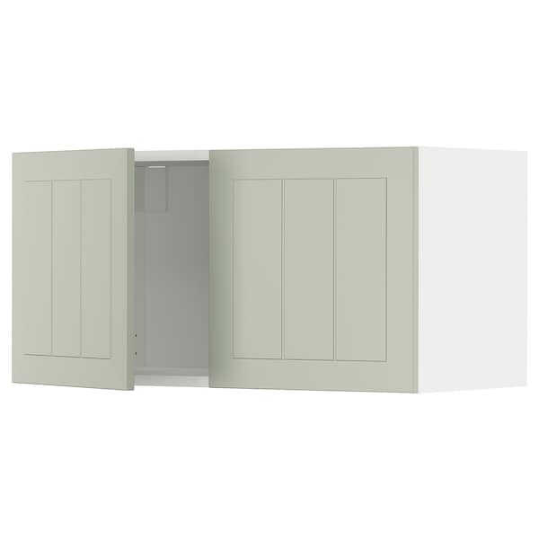 METOD - Wall cabinet with 2 doors, white/Stensund light green, 80x40 cm - best price from Maltashopper.com 19486252
