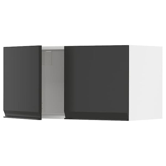 Ikea METOD - Wall cabinet with 2 doors, white/Upplöv matt anthracite, 80x40 cm