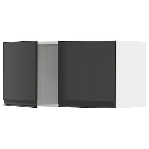 METOD - Wall cabinet with 2 doors, white/Upplöv matt anthracite, 80x40 cm