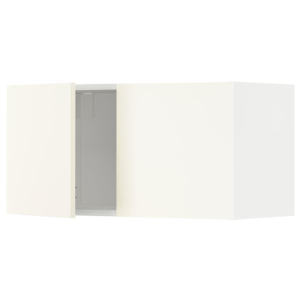 Ikea METOD - Wall cabinet with 2 doors, white/Vallstena white, 80x40 cm