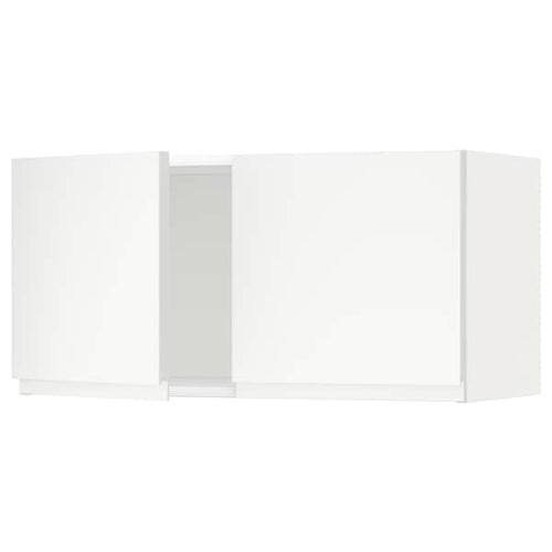 METOD - Wall cabinet with 2 doors, white/Voxtorp matt white, 80x40 cm