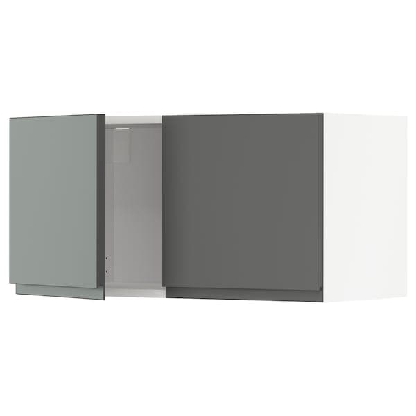 Ikea METOD - Wall cabinet with 2 doors, white/Voxtorp dark grey, 80x40 cm