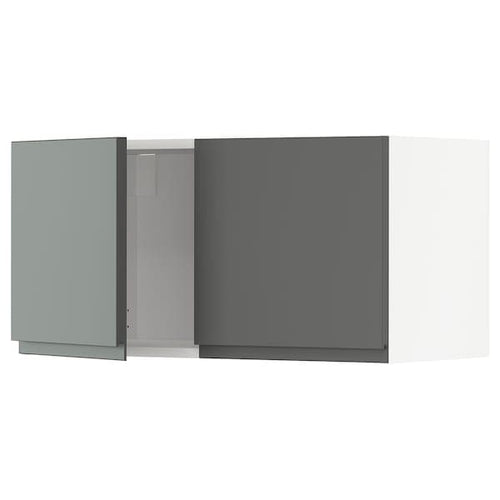 METOD - Wall cabinet with 2 doors, white/Voxtorp dark grey, 80x40 cm