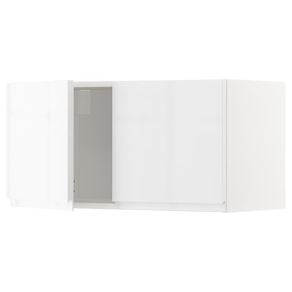 METOD - Wall cabinet with 2 doors, white/Voxtorp high-gloss/white, 80x40 cm - best price from Maltashopper.com 99455435