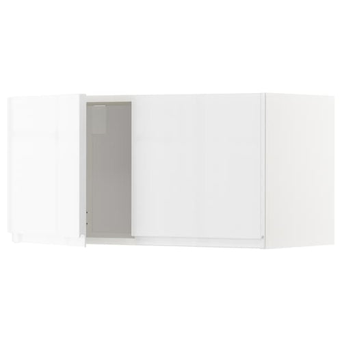 METOD - Wall cabinet with 2 doors, white/Voxtorp high-gloss/white, 80x40 cm