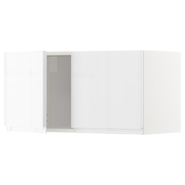 METOD - Wall cabinet with 2 doors, white/Voxtorp high-gloss/white, 80x40 cm