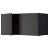 METOD - Wall cabinet with 2 doors, black/Nickebo matt anthracite, 80x40 cm - best price from Maltashopper.com 39498150