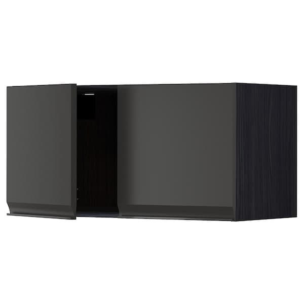 Ikea METOD - Wall cabinet with 2 doors, black/Upplöv matt anthracite, 80x40 cm