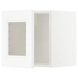 METOD wall cabinet with glass door, white/Axstad matt white, 40x40 cm