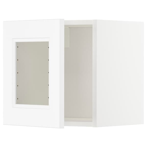 Ikea METOD - Wall cabinet with glass door, white/Axstad matt white, 40x40 cm