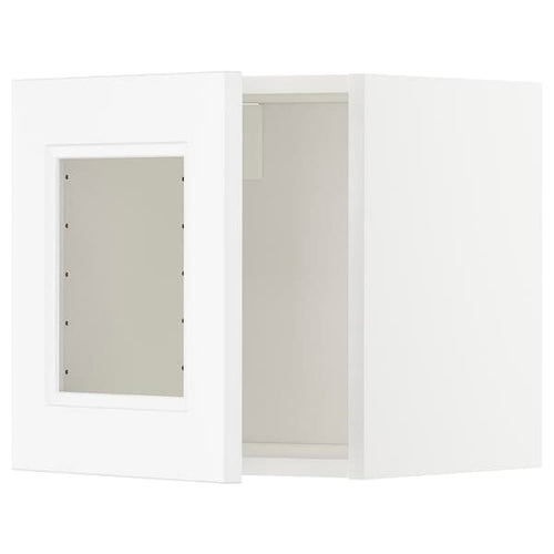 METOD - Wall cabinet with glass door, white/Axstad matt white, 40x40 cm