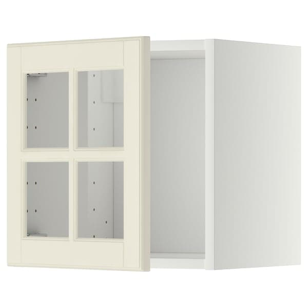 Ikea METOD - Wall cabinet with glass door, white/Bodbyn off-white, 40x40 cm