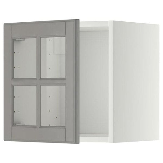 Ikea METOD - Wall cabinet with glass door, white/Bodbyn grey, 40x40 cm