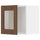 METOD - METOD Wall cabinet with glass door, white Enköping/brown walnut effect, 40x40 cm