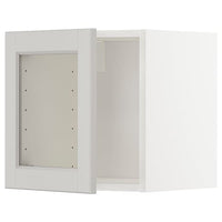 METOD - Wall cabinet with glass door, white/Lerhyttan light grey, 40x40 cm - best price from Maltashopper.com 69465233