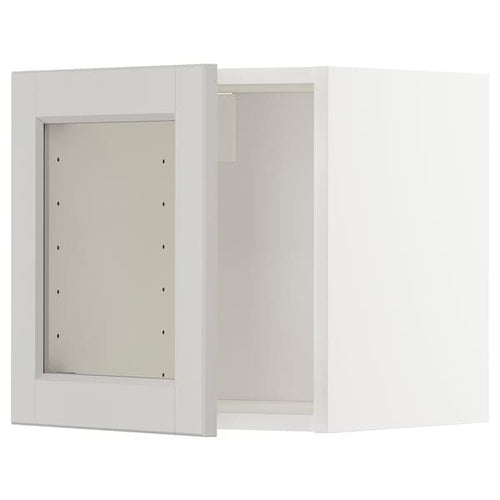 METOD - Wall cabinet with glass door, white/Lerhyttan light grey, 40x40 cm
