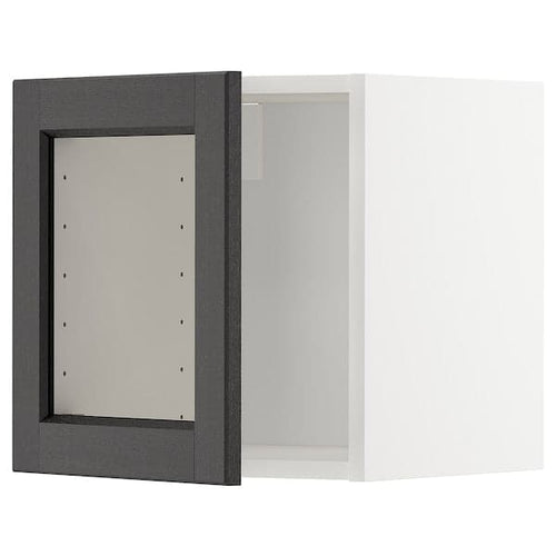 METOD - Wall cabinet with glass door, white/Lerhyttan black stained , 40x40 cm