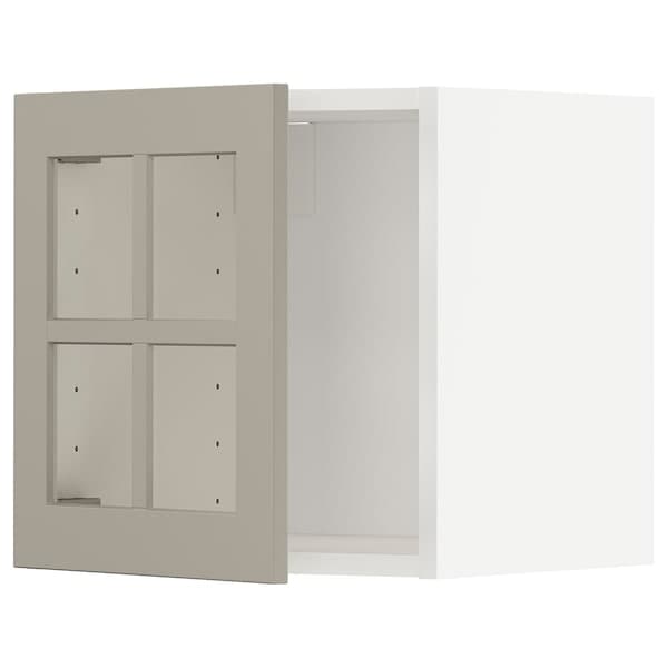 Ikea METOD - Wall cabinet with glass door, white/Stensund beige, 40x40 cm