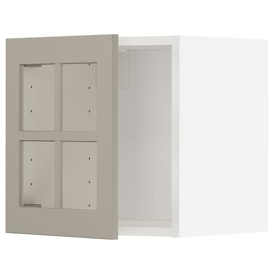 Ikea METOD - Wall cabinet with glass door, white/Stensund beige, 40x40 cm