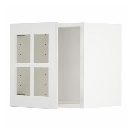 METOD - Wall cabinet with glass door, white/Stensund white, 40x40 cm