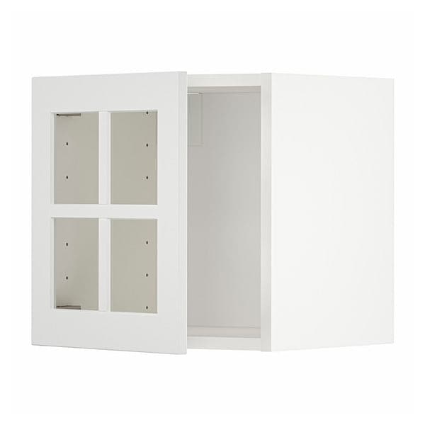 METOD - Wall cabinet with glass door, white/Stensund white, 40x40 cm