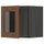 METOD - METOD Wall cabinet with glass door, black Enköping/brown walnut effect, 40x40 cm