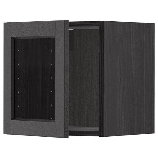 Ikea METOD - Wall cabinet with glass door, black/Lerhyttan black stained, 40x40 cm