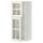 METOD wall cabinet w shelves/2 glass drs, white/Bodbyn off-white, 40x100 cm