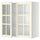METOD wall cabinet w shelves/2 glass drs, white/Bodbyn off-white, 80x80 cm