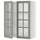 METOD wall cabinet w shelves/2 glass drs, white/Bodbyn grey, 80x100 cm
