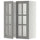 METOD wall cabinet w shelves/2 glass drs, white/Bodbyn grey, 60x80 cm