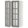 METOD wall cabinet w shelves/2 glass drs, white/Bodbyn grey, 60x100 cm