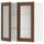 METOD - METOD Wall cabinet w shelves/2 glass drs, white Enköping/brown walnut effect, 80x80 cm